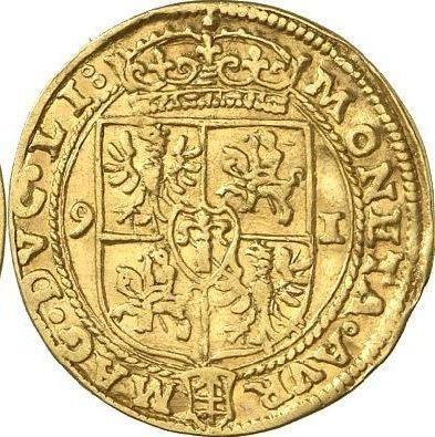 Rewers monety - Dukat 1591 "Litwa" - cena złotej monety - Polska, Zygmunt III