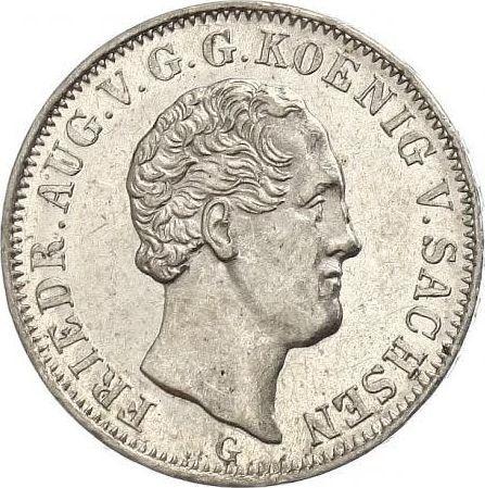 Awers monety - 1/6 talara 1842 G - cena srebrnej monety - Saksonia-Albertyna, Fryderyk August II