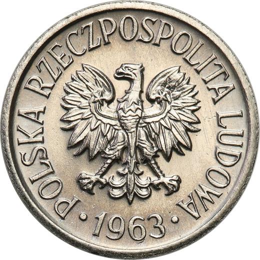 Аверс монеты - Пробные 5 грошей 1963 года Никель - цена  монеты - Польша, Народная Республика