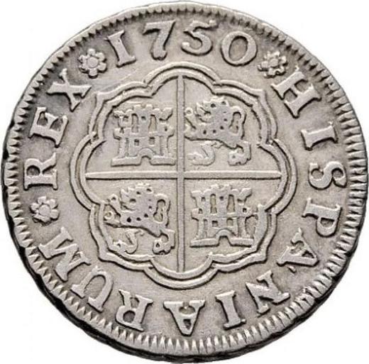Rewers monety - 1 real 1750 S PJ - cena srebrnej monety - Hiszpania, Ferdynand VI