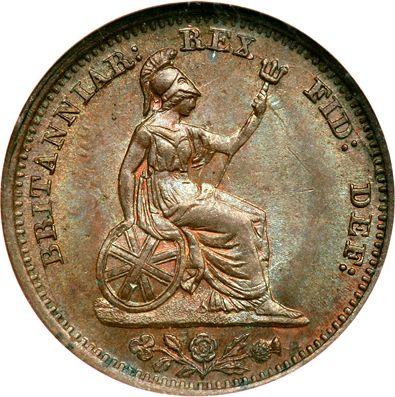 Реверс монеты - 1/2 фартинга 1830 года - цена  монеты - Великобритания, Георг IV