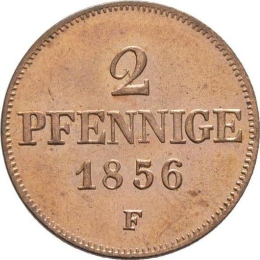 Rewers monety - 2 fenigi 1856 F - cena  monety - Saksonia-Albertyna, Jan