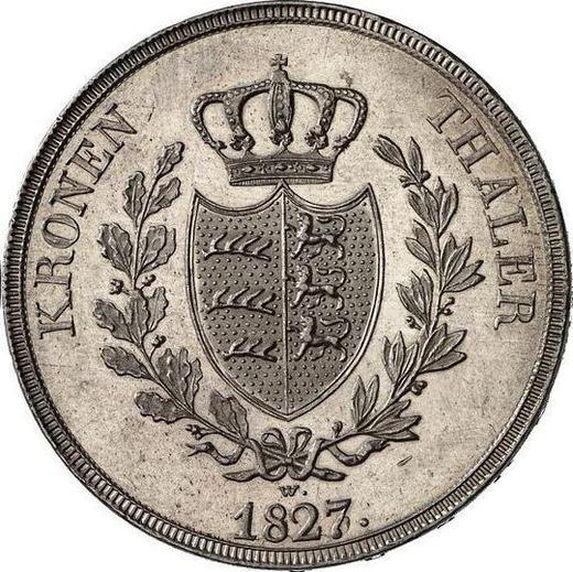 Reverso Tálero 1827 W - valor de la moneda de plata - Wurtemberg, Guillermo I