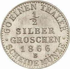 Reverso Medio Silber Groschen 1866 B - valor de la moneda de plata - Prusia, Guillermo I