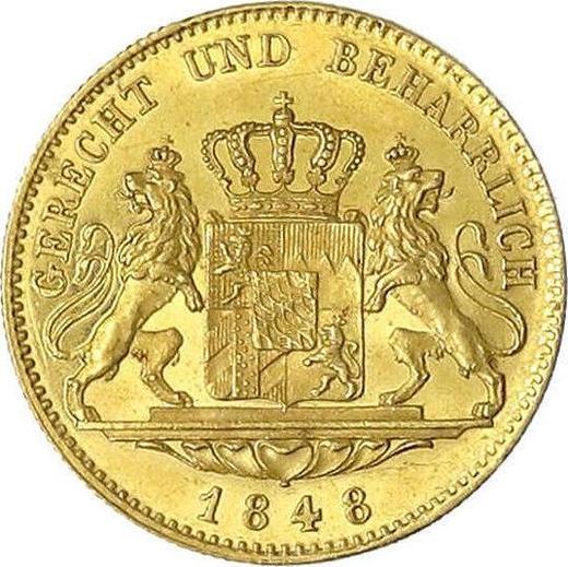 Rewers monety - Dukat 1848 - cena złotej monety - Bawaria, Ludwik I