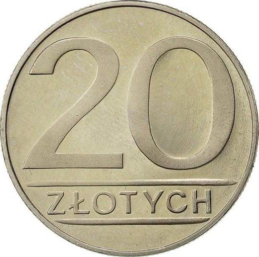 Реверс монеты - 20 злотых 1988 года MW - цена  монеты - Польша, Народная Республика