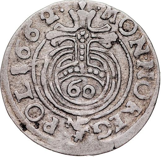 Awers monety - Półtorak 1662 "Napis "60"" Data w otoku - cena srebrnej monety - Polska, Jan II Kazimierz