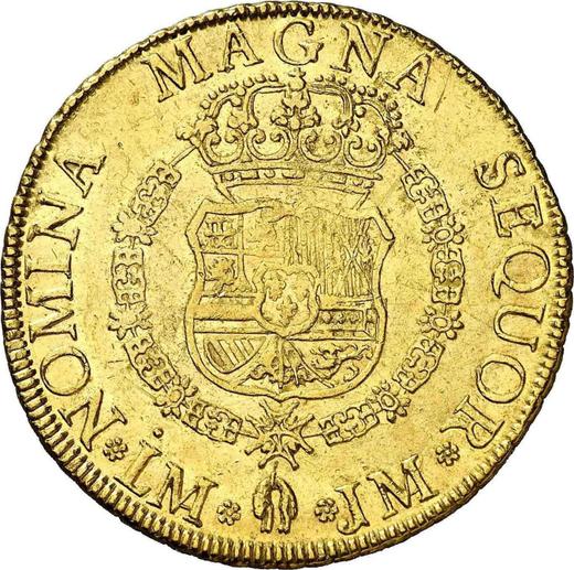 Revers 8 Escudos 1761 LM JM - Goldmünze Wert - Peru, Karl III