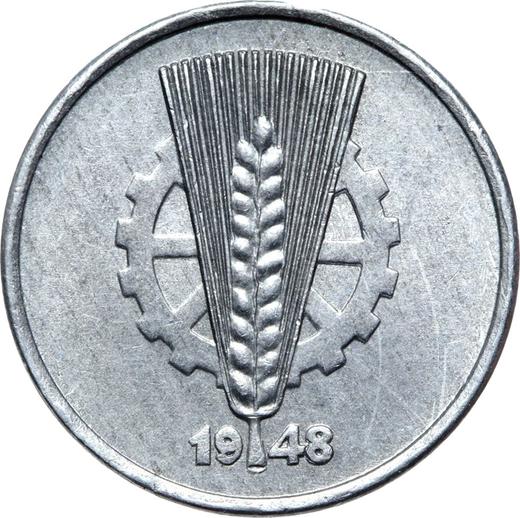Реверс монеты - 10 пфеннигов 1948 года A - цена  монеты - Германия, ГДР