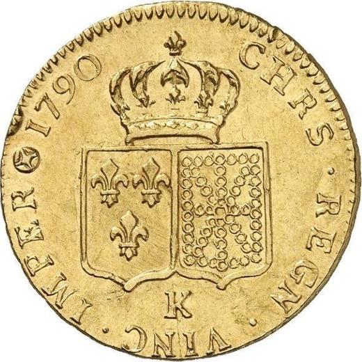 Revers Doppelter Louis d'or 1790 K Bordeaux - Goldmünze Wert - Frankreich, Ludwig XVI