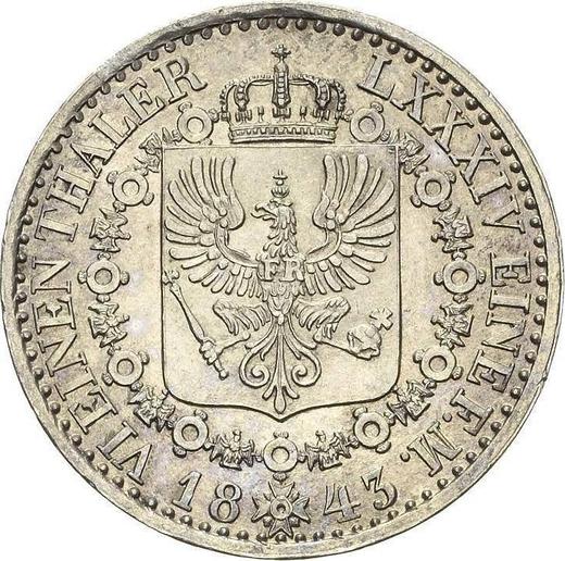 Reverso 1/6 tálero 1843 A - valor de la moneda de plata - Prusia, Federico Guillermo IV