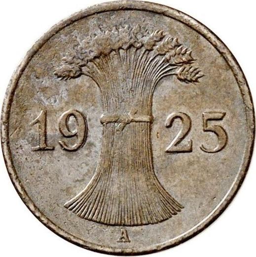 Реверс монеты - 1 рентенпфенниг 1925 года A - цена  монеты - Германия, Bеймарская республика