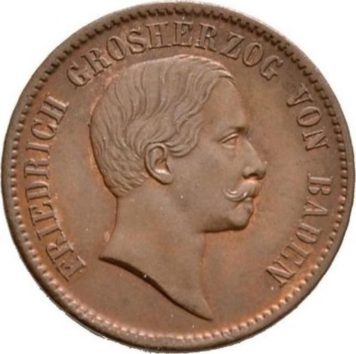 Anverso 1 Kreuzer 1856 - valor de la moneda  - Baden, Federico I