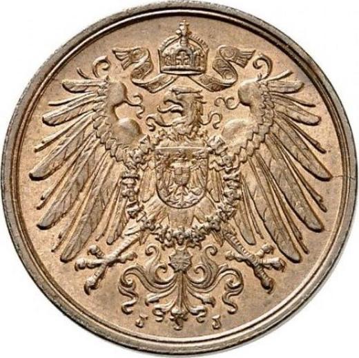 Реверс монеты - 2 пфеннига 1907 года J "Тип 1904-1916" - цена  монеты - Германия, Германская Империя
