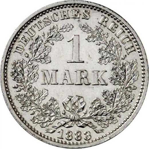 Аверс монеты - 1 марка 1883 года G "Тип 1873-1887" - цена серебряной монеты - Германия, Германская Империя
