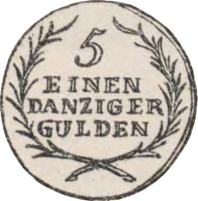 Reverso Prueba 1/5 de florín 1808 "Danzig" - valor de la moneda de plata - Polonia, Ciudad Libre de Dánzig