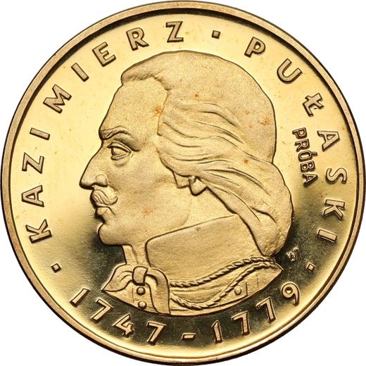 Аверс монеты - Пробные 500 злотых 1976 года MW SW "Казимир Пулавский" Золото - цена золотой монеты - Польша, Народная Республика