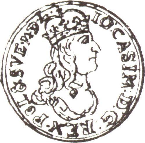 Аверс монеты - Трояк (3 гроша) 1665 года AT - цена серебряной монеты - Польша, Ян II Казимир