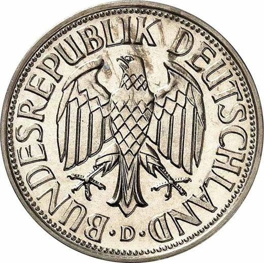 Реверс монеты - 1 марка 1955 года D - цена  монеты - Германия, ФРГ