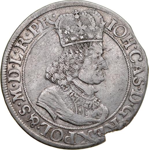 Аверс монеты - Орт (18 грошей) 1652 года GR "Гданьск" - цена серебряной монеты - Польша, Ян II Казимир