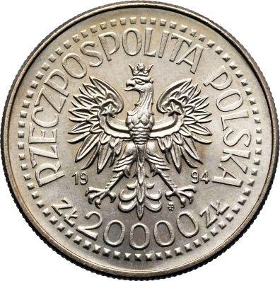 Obverse 20000 Zlotych 1994 MW ANR "75 years of the Association of War Invalids of the Republic of Poland" -  Coin Value - Poland, III Republic before denomination