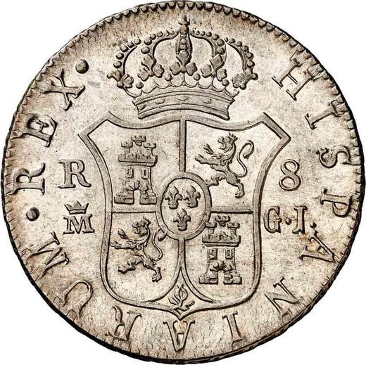 Реверс монеты - 8 реалов 1815 года M GJ - цена серебряной монеты - Испания, Фердинанд VII