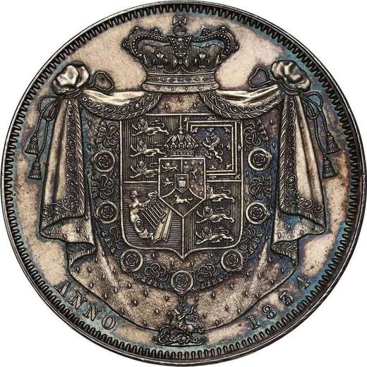 Реверс монеты - 1 крона 1834 года WW - цена серебряной монеты - Великобритания, Вильгельм IV