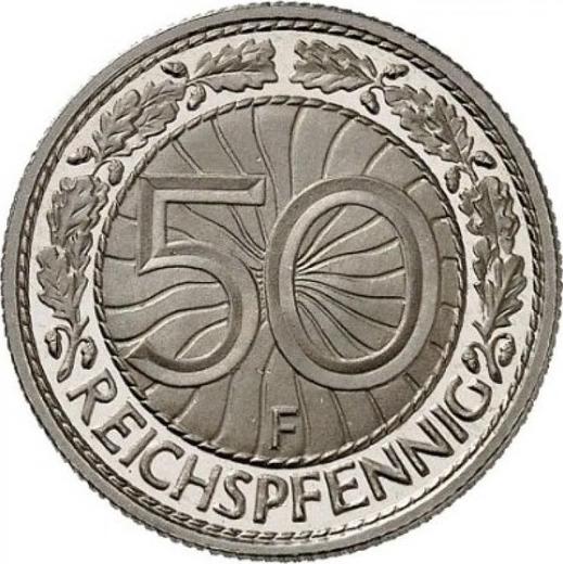 Reverse 50 Reichspfennig 1931 F -  Coin Value - Germany, Weimar Republic