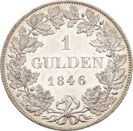 Реверс монеты - 1 гульден 1846 года - цена серебряной монеты - Бавария, Людвиг I