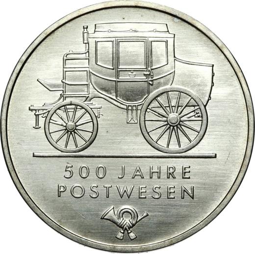 Аверс монеты - 5 марок 1990 года A "500 лет почте" - цена  монеты - Германия, ГДР