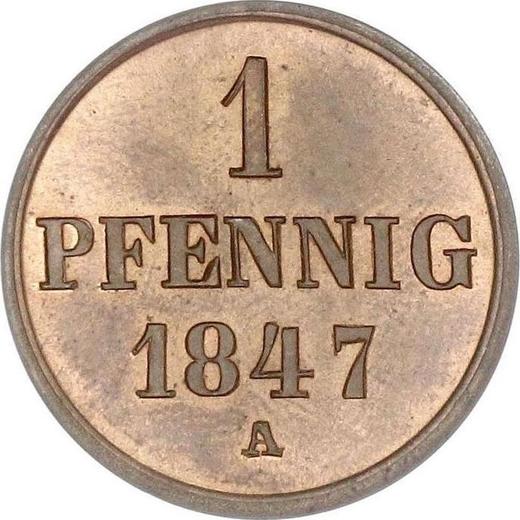 Reverso 1 Pfennig 1847 A - valor de la moneda  - Hannover, Ernesto Augusto 