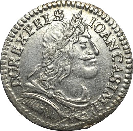 Аверс монеты - Орт (18 грошей) 1650 года "Тип 1650-1655" - цена серебряной монеты - Польша, Ян II Казимир