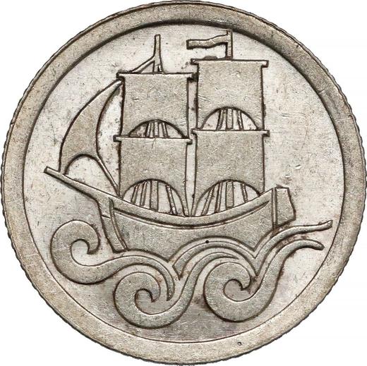 Реверс монеты - 1/2 гульдена 1927 года "Когг" - цена серебряной монеты - Польша, Вольный город Данциг