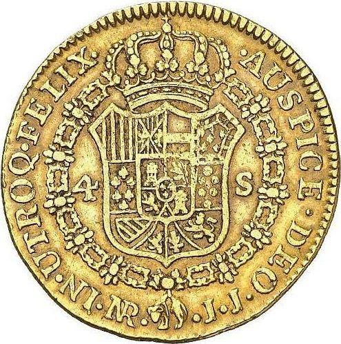 Реверс монеты - 4 эскудо 1794 года NR JJ - цена золотой монеты - Колумбия, Карл IV