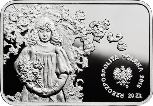 Obverse 20 Zlotych 2016 MW "Olga Boznanska" - Silver Coin Value - Poland, III Republic after denomination