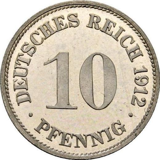 Аверс монеты - 10 пфеннигов 1912 года G "Тип 1890-1916" - цена  монеты - Германия, Германская Империя