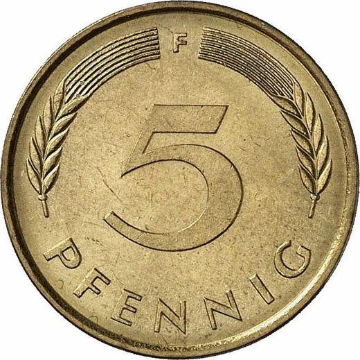 Anverso 5 Pfennige 1977 F - valor de la moneda  - Alemania, RFA