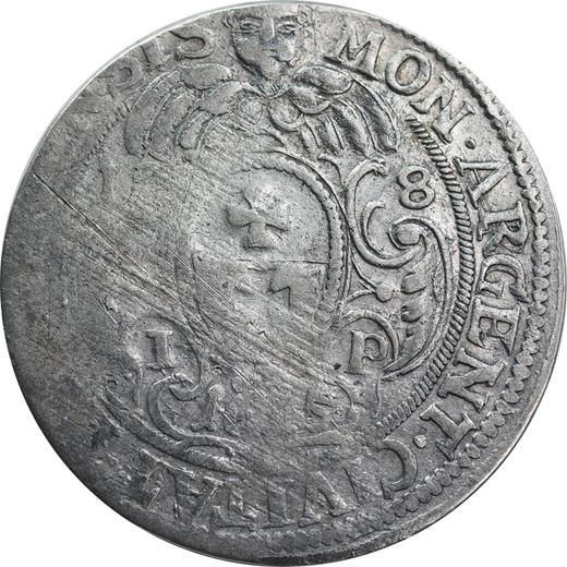 Реверс монеты - Орт (18 грошей) 1665 года IP "Эльблонг" - цена серебряной монеты - Польша, Ян II Казимир