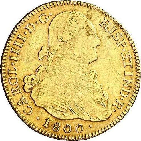 Obverse 4 Escudos 1800 PTS PP - Gold Coin Value - Bolivia, Charles IV