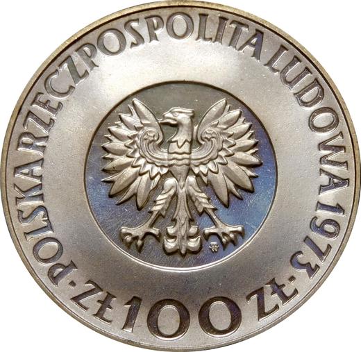 Anverso Pruebas 100 eslotis 1973 MW "Nicolás Copérnico" Plata - valor de la moneda de plata - Polonia, República Popular