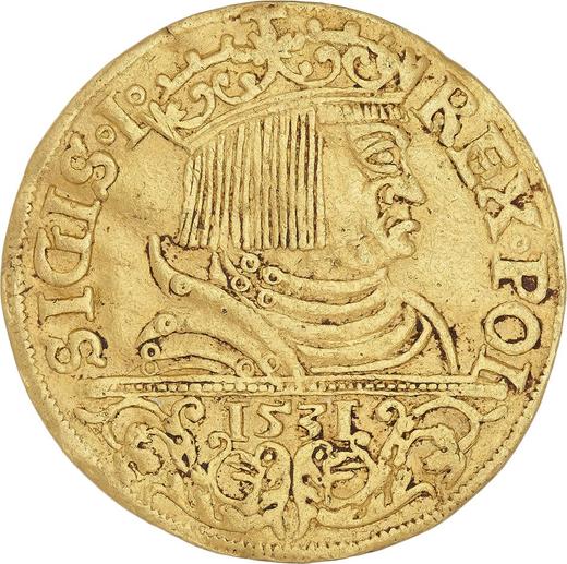 Anverso Ducado 1531 TI - valor de la moneda de oro - Polonia, Segismundo I el Viejo