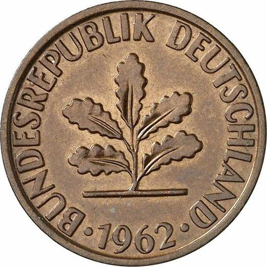 Реверс монеты - 2 пфеннига 1962 года D - цена  монеты - Германия, ФРГ