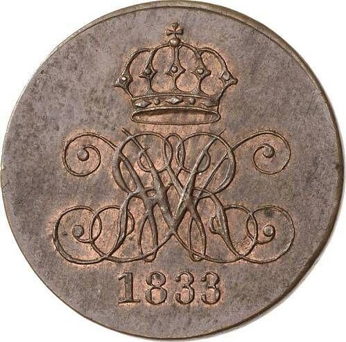 Obverse 2 Pfennig 1833 C -  Coin Value - Hanover, William IV