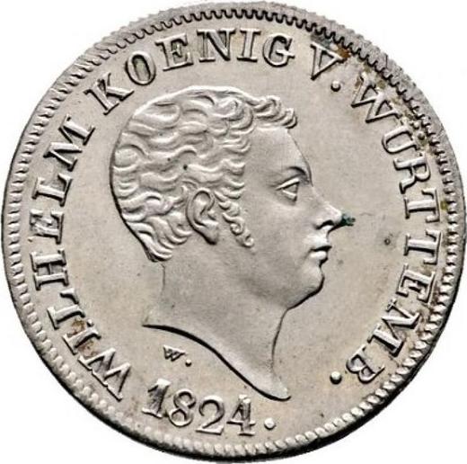 Аверс монеты - 12 крейцеров 1824 года W - цена серебряной монеты - Вюртемберг, Вильгельм I