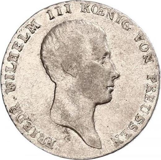 Аверс монеты - 1/6 талера 1818 года D "Тип 1809-1818" - цена серебряной монеты - Пруссия, Фридрих Вильгельм III