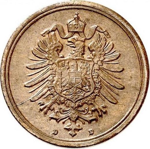 Реверс монеты - 1 пфенниг 1886 года D "Тип 1873-1889" - цена  монеты - Германия, Германская Империя