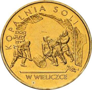 Реверс монеты - 2 злотых 2001 года MW RK "Соляная шахта в Величке" - цена  монеты - Польша, III Республика после деноминации