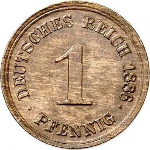 Аверс монеты - 1 пфенниг 1886 года D "Тип 1873-1889" - цена  монеты - Германия, Германская Империя