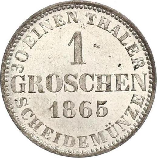 Rewers monety - Grosz 1865 B - cena srebrnej monety - Hanower, Jerzy V