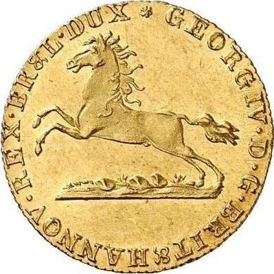 Аверс монеты - Дукат 1827 года C - цена золотой монеты - Ганновер, Георг IV